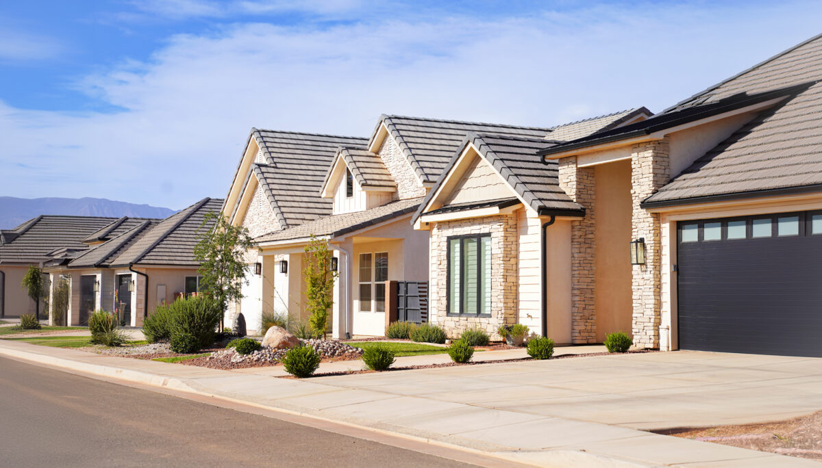 Row of Single family homes in Utah