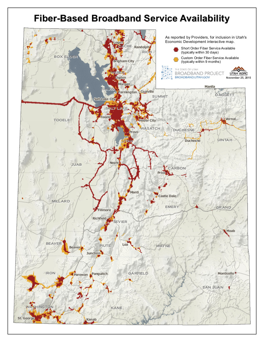 Featured image for “November 2015 Map of the Month: Commercial Fiber Service Availability”