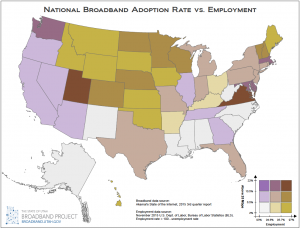 Featured image for “January 2016 Map of the Month: Broadband Access & Employment”