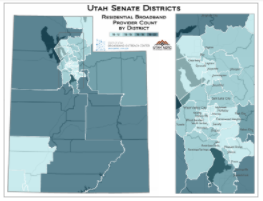 Featured image for “January Map of the Month: Residential Broadband Providers By Utah Legislative District”