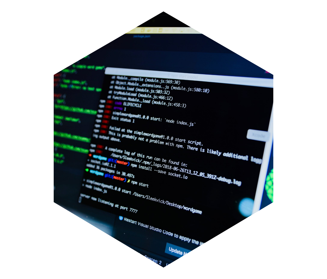 computer with code on it